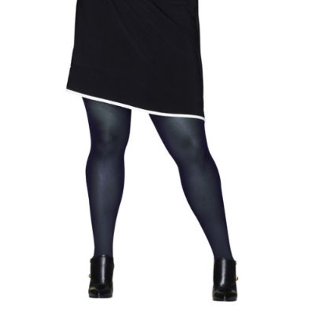 Hanes Curves Control Top Opaque Tights Ink Navy 1X/2X Women's
