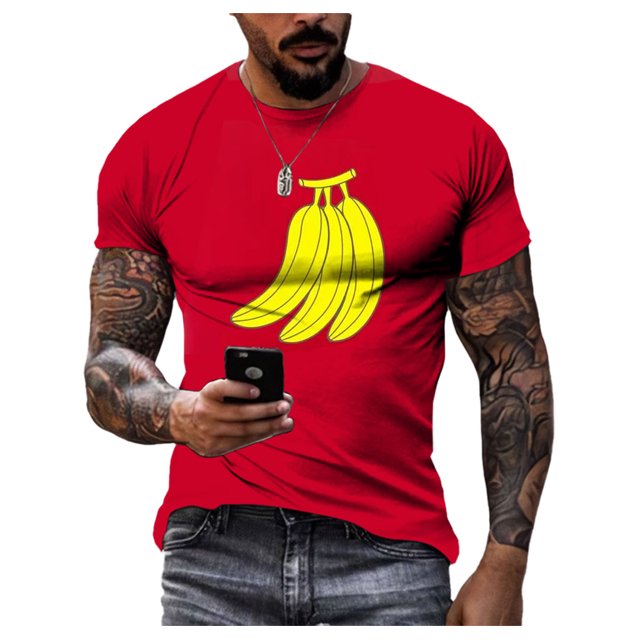 Nouveau T-shirt Imprimé 3d Personnalité Hip Hop Tendance Mode Été pour Hommes Confortable Col Rond Manches Courtes Séchage Rapide