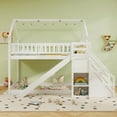 thumbnail image 4 of Gymax Lit Superposé Simple sur Simple avec Glissade et Compartiments de Rangement d'Escalier pour Enfants et Ados Blanc, 4 of 10