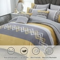 thumbnail image 3 of Davulos King Size Comforter Set,6 Pieces Geometric Pattern Yellow King Bed in Bag Set with Comforter, Flat Sheet, Fitted Sheet, 2 Pillowcases & 1 Decorative Pillowcase, 3 of 8