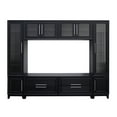 thumbnail image 5 of Euroco 102" W Wall Unit Modern Entertainment Center with Glass Doors for TVs up to 75", Large Minimalist TV Stand Media Console with Drawers for Living Room, 5 of 9