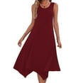 thumbnail image 2 of Pantalones Cortos para Vestidos Bajos Mujeres sin Mangas Cuello Redondo Cordón Ruffle A-Line Mini Vestido Poliéster, Vestido Casual para Citas Y Fiesta, 2 of 9
