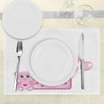 thumbnail image 3 of Ambesonne Party Place Mats Set of 4, Girls Birthday Bunnies, Standard Size, Hot Pink and Lilac, 3 of 6