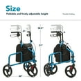 thumbnail image 3 of OasisSpace 3 Wheel Walker for Seniors - Lightweight and Foldable Three Wheel Rollator Walker with Height Adjustable Handles, 3 of 7