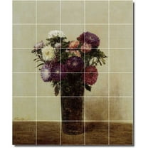 Ceramic Tile Mural-Henri Fantin-Latour Flowers Custom Tile Mural 1. 21.25" w x 25.5" h using (30) 4.25 x 4.25 ceramic tiles