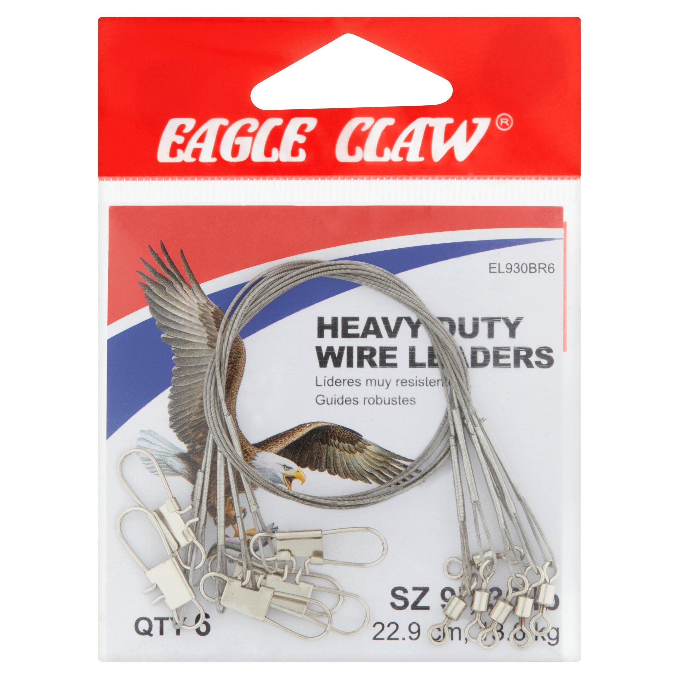 12-PK Eagle Claw 36" Mono Fishing Leaders w/Snap & Swivel #06020 15 or 20lb Test 