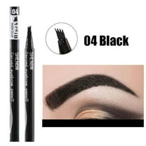 SDJMa Eyebrow Pencil - 4 Tip Microblade Eyebrow Pen with Waterproof, Smudge-proof and Long Lasting, Natural Eye Brow Pencils for Women, Natural Looking Eyebrows - Black