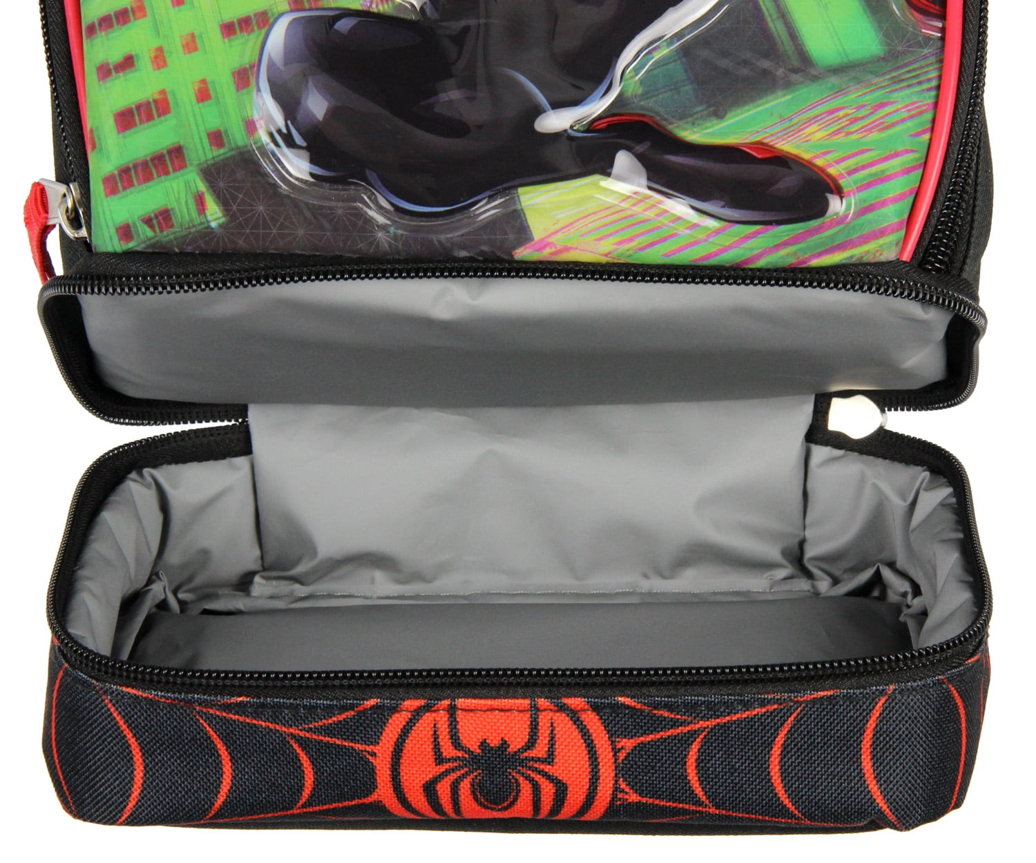 Marvel Spider-Man Comic Superhero Dual Compartment Soft Lunch Bag Box Tote Kit 10"