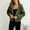 Green, variant on Dxzfnsa Women's Cropped Fleece Jackets Winter Warm Button Down Fuzzy Zipper Up Coats Casual Solid Color Outerwear with Pockets