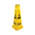 thumbnail image 2 of Genuine Joe Caution Safety Cone 4-Sided 10"x10"x24" Yellow 58880, 2 of 6