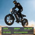 thumbnail image 4 of DTTZH Fast Electric Bike for Adults, 20"x4.0" Fat Tire Ebike, 750W Rate Motor, 80Miles Range, 48V 25Ah Removable Battery, Electric Mountain Bike, UL2849 (Black), 4 of 10