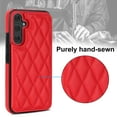 thumbnail image 5 of ELEHOLD Wallet Case for Samsung Galaxy S24 FE,RFID Blocking Card Holders Luxury Argyle Pattern Leather Case Kickstand Magnetic Button Slim Lightweight Shockproof Purse Case,Red, 5 of 8