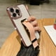 thumbnail image 3 of Wrist Strap Finger Ring Invisible Holder Phone Case for iPhone 14 15 ProMax 12 13 Pro Max 11 Plus Luxury Diamond Plating Cover, 3 of 5