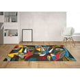 thumbnail image 2 of Front Door Rug, Modern Rugs, Surreal Colored Faces Rug, Gift Rug, Indoor Rug, Contemporary Rugs, Abstract Portrait Rugs, Outdoor Rugs, 2.3'x3.3' - 70x110 cm, 2 of 8
