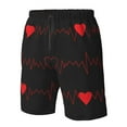 thumbnail image 5 of Disketp Men'S Swim Trunks Hawaiian Breathable Surf Beach Swimsuits Mesh Lining Beach Shorts With Pockets-Cardiogram And Heart, 5 of 9