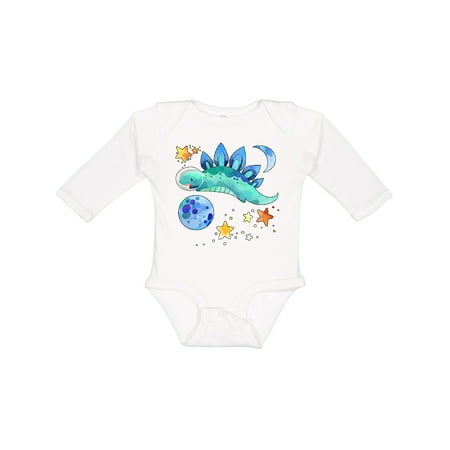 

Inktastic Stegosaurus Space Dinosaur with Stars and Planet Boys or Girls Long Sleeve Baby Bodysuit