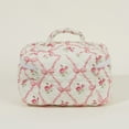 thumbnail image 5 of 3Pcs Cotton Floral Makeup Bag Set Quilted Cosmetic Bag Aesthetic for Women(Pink), 5 of 8