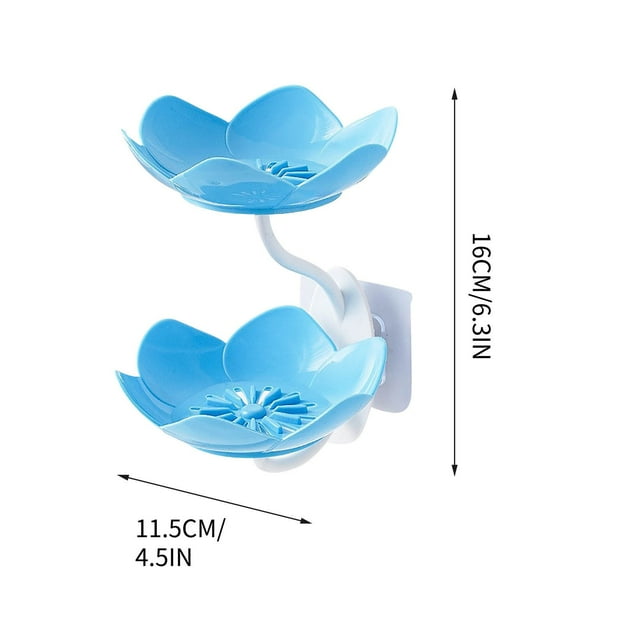 Shelves for Bathroom,Wall Mounted Double Layer Soap Box with Drain - Household Bathroom Soap Rack and Storage Shelf