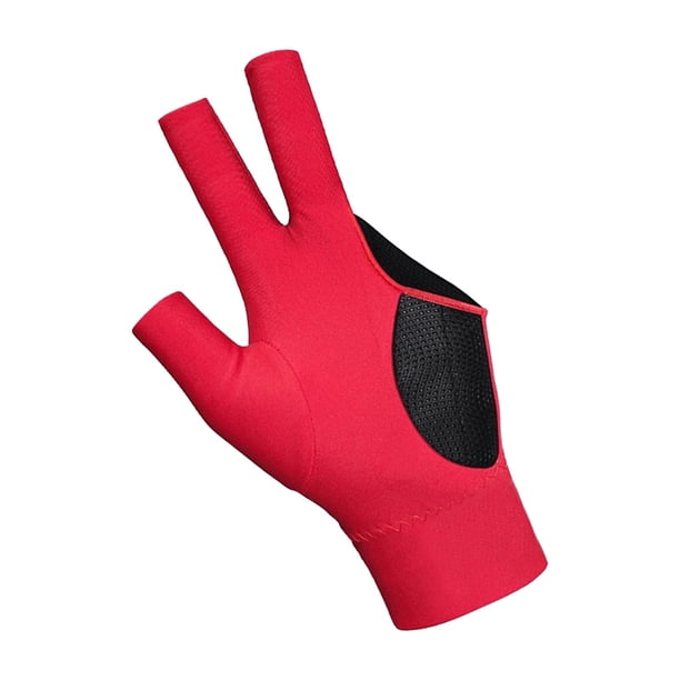Guante de Billar Shamjiam 3 Dedos Antideslizante Rojo