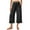 Black, variant on Olyvenn Womens Capris Pants Wide Leg Summer 2025 Sweatpants Drawstring Loose Lounge Palazzo Casual Crop Trouser with Pocket Black M