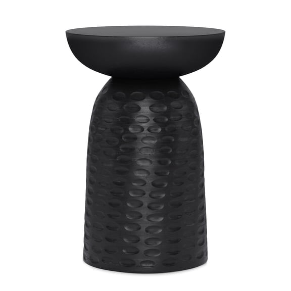 Homestock Southwestern Style Solid Mango Wood Wide Round Accent Table With Fully Assembled