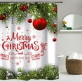 thumbnail image 2 of Christmas Shower Curtain Merry Xmas Holiday Backdrop Snowflakes Pine Trees Shower Curtains Sets Polyester Waterproof Fabric Washable Decorative Bathroom Curtain 72" x 72" with 12 Hooks, 2 of 6