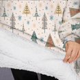 thumbnail image 3 of Oversized Wearable Blanket Hoodie,Beige Christmas Tree Pattern Sherpa Blanket Hoodie with Super Pockets,Super Warm Fuzzy Pullover for Women & Men, 3 of 6