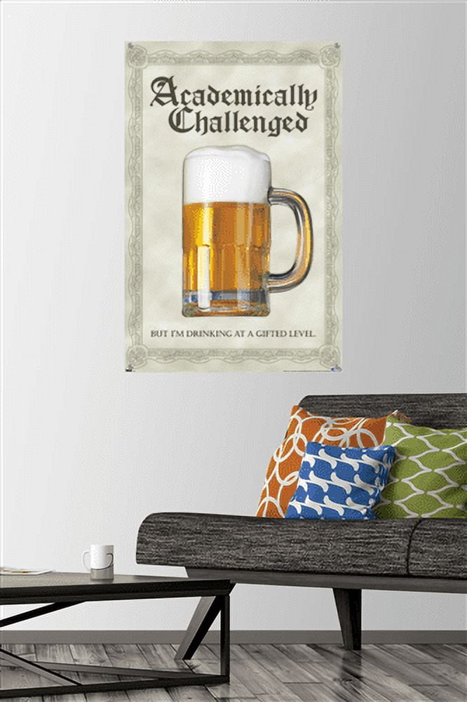 Academically Challenged Wall Poster with Push Pins, 22.375" x 34"