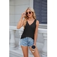 thumbnail image 3 of Summer V-neck Solid Color Sleeveless Casual Camisole T-shirt For Women, 3 of 8