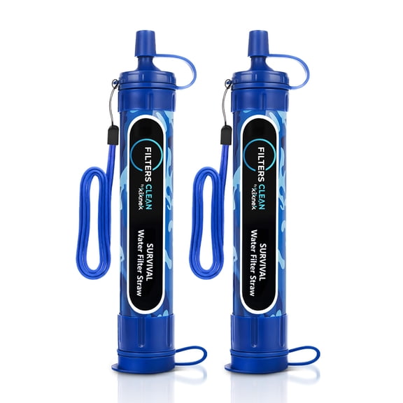 Filters-Clean Survival Water Filter Straw  0.1 Micron Portable Personal Water Filter, 4,000L 1,056 Gallon Capacity  Removes 99.9999% Bacteria & Protozoa  Hiking, Camping & Emergency - 2 Pack