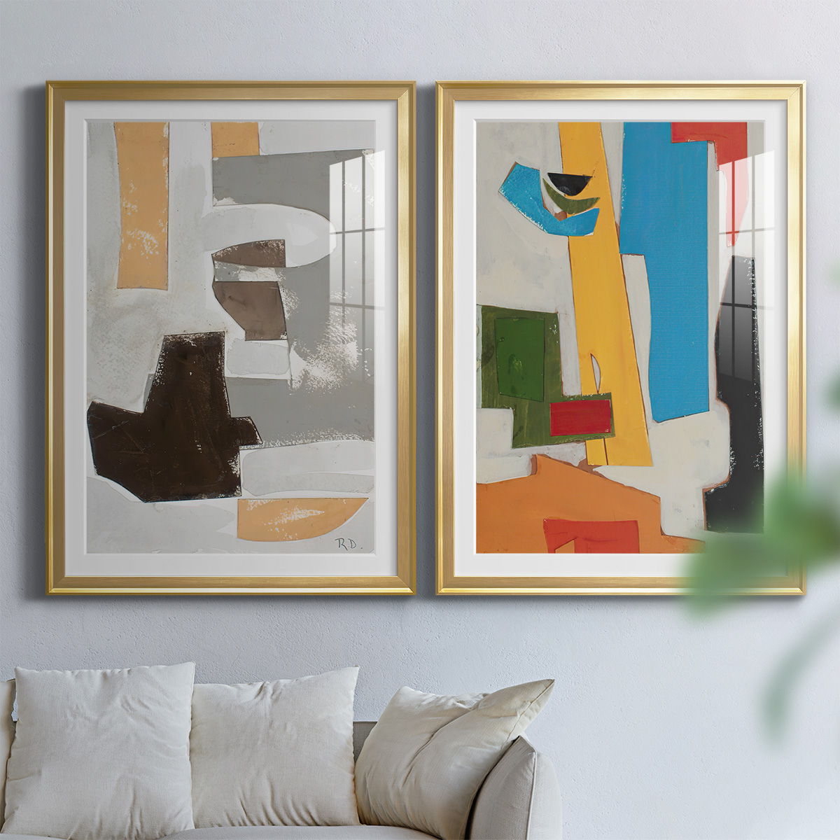 Wexford Home Andalusian Forms III Premium Framed Print, 18.5" x 24.5" - Ready to Hang, Gold (Set of 2)