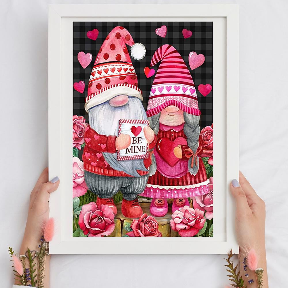  clothmile Valentines Diamond Painting Kits Gnomes Red Truck  Diamond Painting Set 5d Diamond Painting Kits for Adults Happy Valentine's  Day Decoration and Gift 12 X 16 Inch
