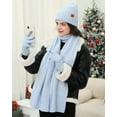 thumbnail image 5 of FZ FANTASTIC ZONE Womens Winter Warm Fuzzy Beanie Hat Touchscreen Gloves Long Neck Scarf Knit Set with Fluffy Skull Cap Gifts for Women, 5 of 6