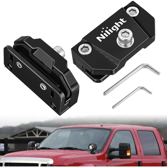 Nilight LED Light Bar Mounting Bracket 2PCS Universal Adjustable Pillar Hood Fog Pods Work Lamp No Drilling Aluminum Mount Clamp Holder for Truck SUV Pickup Van 4x4 Off-Road, Black