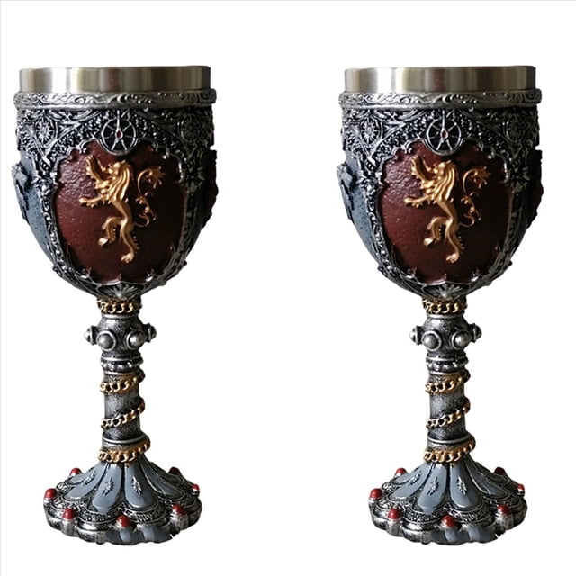 2X de Cerveza con de Caballero Medieval, de Acero Inoxidable, de Resina, Copa Vino Tinto Vikinga, Utensilios para Copas de Vino Medievales, Juego de Té, Copas de Vino