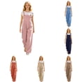 thumbnail image 2 of Liyamei Girls Mid Waist Solid Color Denim Overalls for Daily Casual Wear Size 4-15 Years, 2 of 6