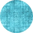 thumbnail image 1 of Ahgly Company Indoor Round Persian Light Blue Traditional Area Rugs, 3' Round, 1 of 4