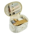 thumbnail image 6 of Unique Bargains Marble Cosmetic Travel Bag Make Up Brush Organizer Bag Storage for Women White Gold Tone 8"x6"x5", 6 of 6