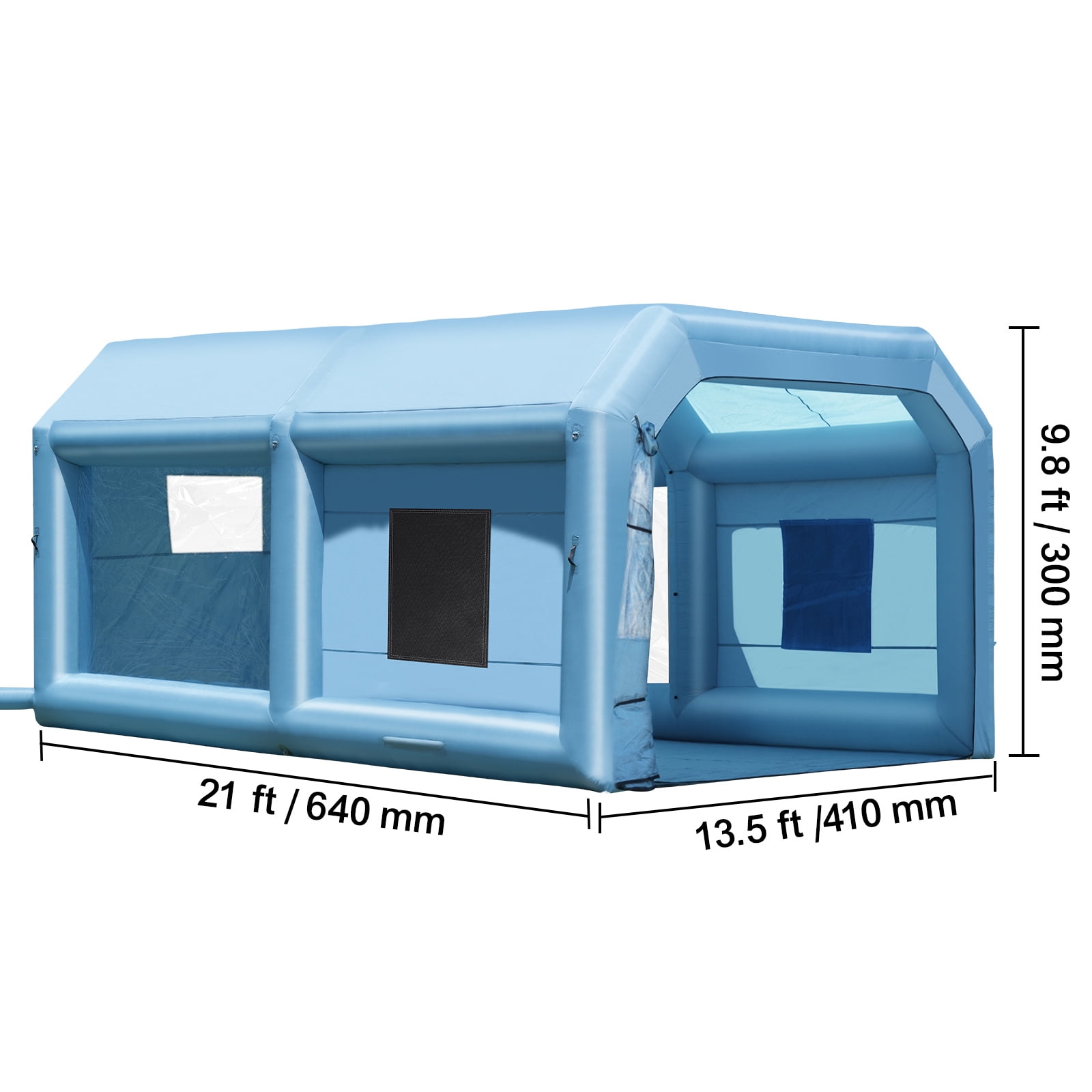 KFFKFF Portable Spray Shelter, 21x13.5x9.8 ft, Includes 1100W Blower & Filtration System, Ideal for Mid-Size Vehicles & Bulky Furniture