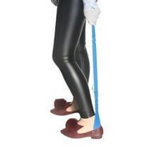 FRCOLOR Blue Durable Shoe Horn with Long Handle for Home Use Lightweight PP Material 10.2 Inches