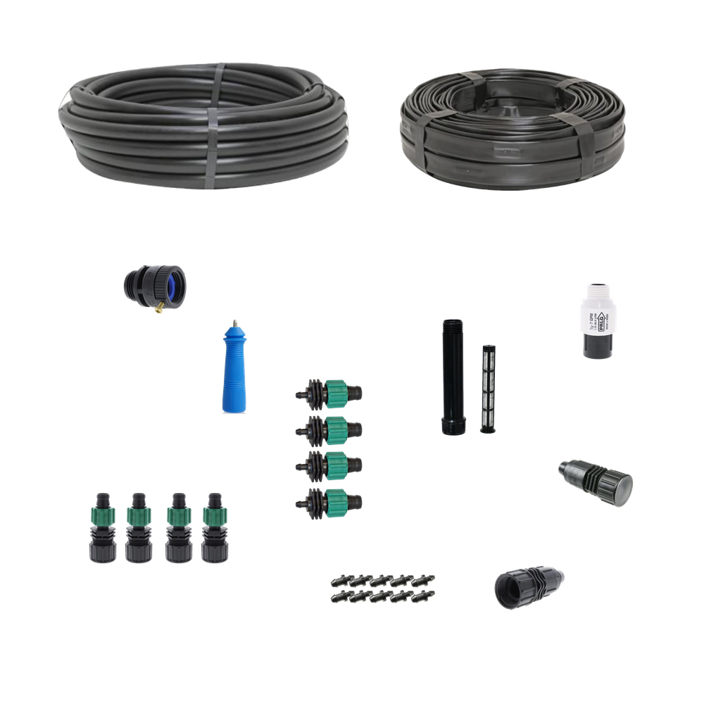 Drip Tape Irrigation Kit for Row Crops & Gardens Standard Size
