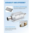 thumbnail image 2 of Nilight 2" Inlet/Outlet Catalytic Converter with Heat Shield,2 inches Universal Cat for Chevrolet Chevy Dodge Ford Buick Chrysler Subaru(EPA Standard), 2 of 7