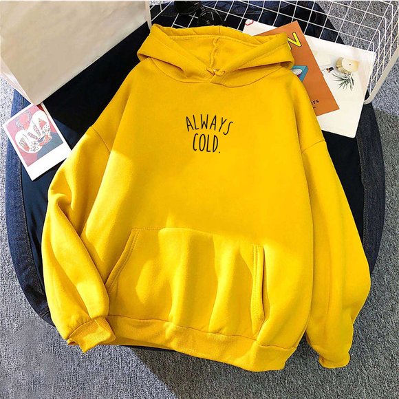 UPPADA Women's Hoodies Letter Print Long Sleeve Hooded Sweatshirt Casual Pullover Tops Hoodie with Pockets Women Hooded Sweatshirt Yellow,S