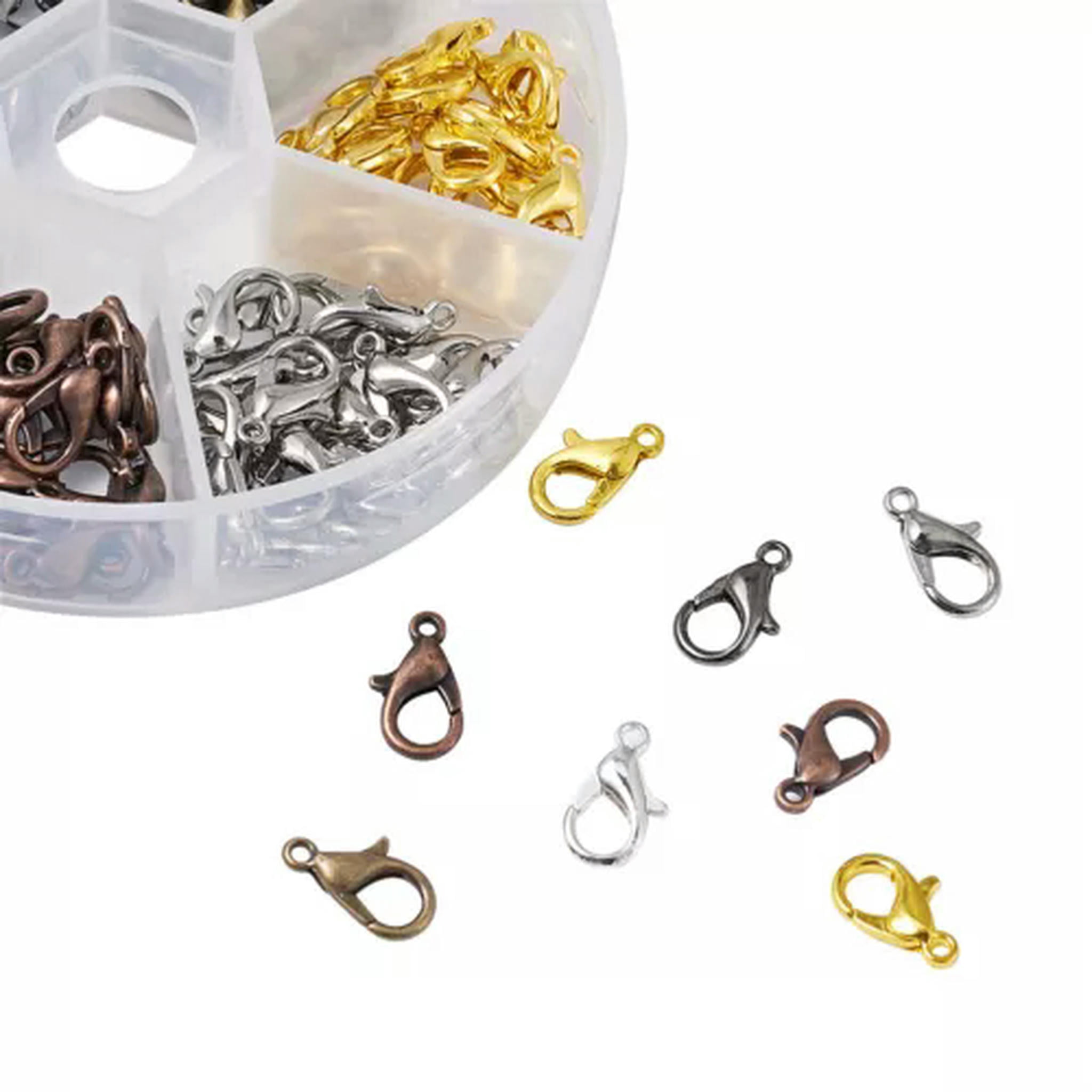 EOEMY 1Box Zinc Alloy Lobster Claw Clasps Diy Jewelry Making Nickel Free Mixed Color-10X6mm-240Pcs