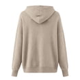 thumbnail image 5 of qucoqpe Womens Sweaters Casual Long Sleeve Knitted Hooded Pullover Top Drawstring Hoodies for Women, 5 of 6