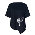 thumbnail image 3 of Chemises de Mode pour Femme Col Rond Imprimé Blouse Manches Courtes T-Shirt Hauts d'Été, 3 of 4