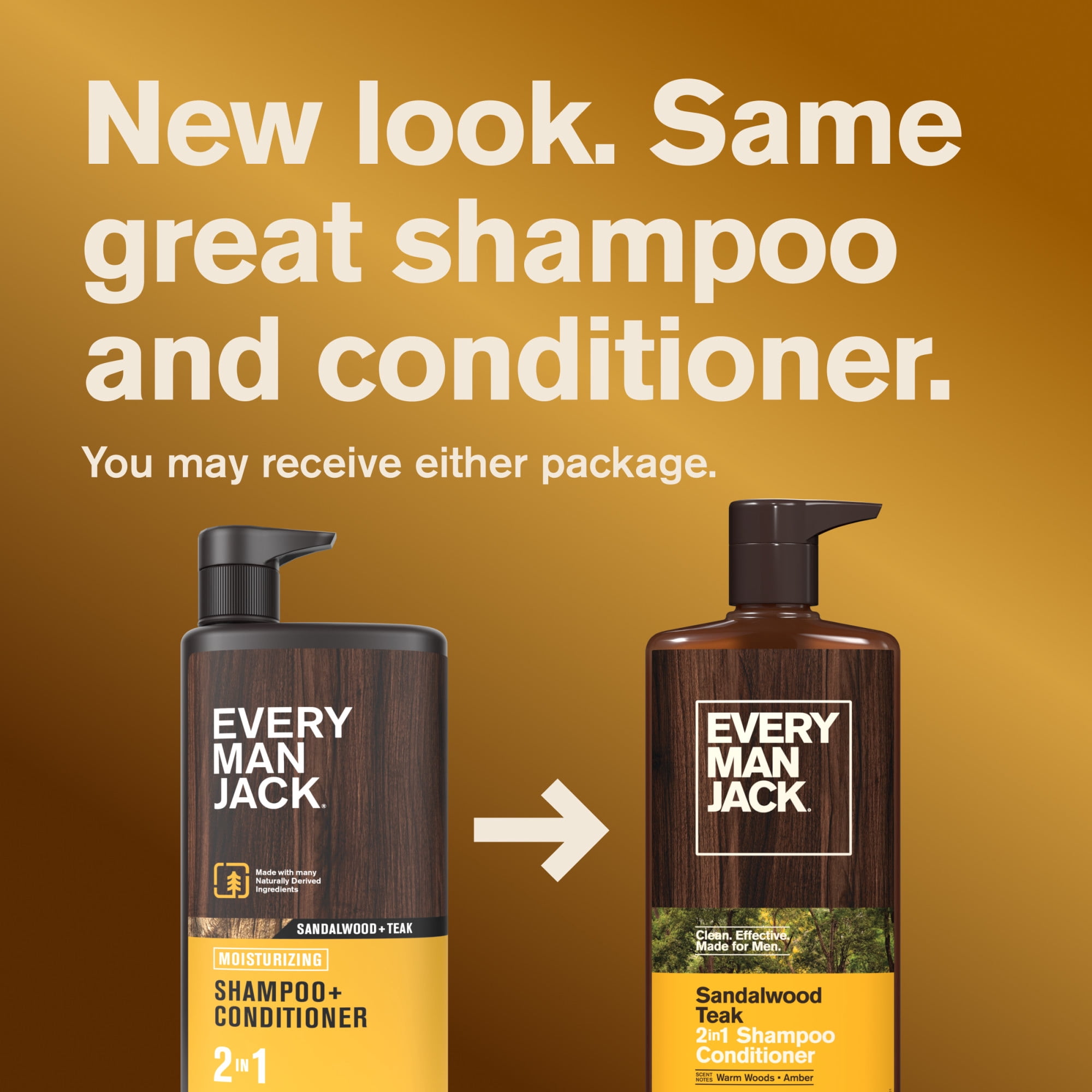 Every Man Jack Sandalwood Teak Daily 2-in-1 Shampoo and
