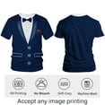 thumbnail image 3 of Blissboy Tuxedo T-Shirt Funny Suit Design Graphic T-Shirt Novelty Tux Shirt Fake Suit Tee with Bowtie, Unisex Adult, 3 of 7