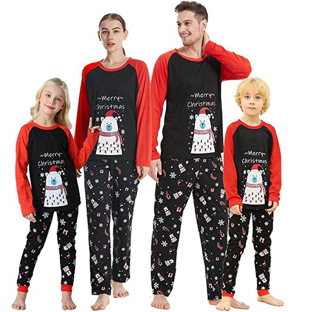 Parent-child Christmas Pajamas Two-piece Set Tops Pants Family Pyjamas