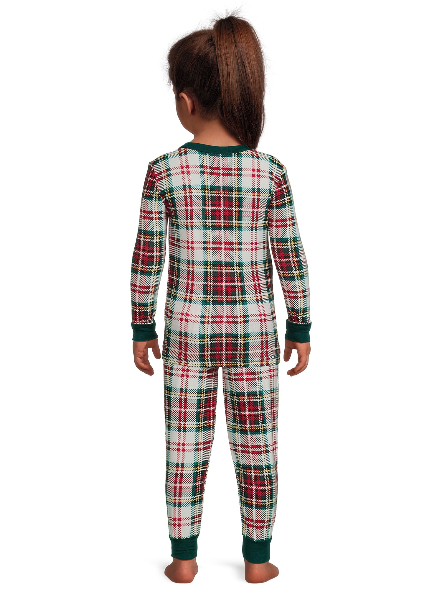 Jolly Jammies Baby and Toddler Unisex Matching Family Pajamas Holiday Plaid Long Sleeve Top and Pants, 2-Piece Sleepwear Set